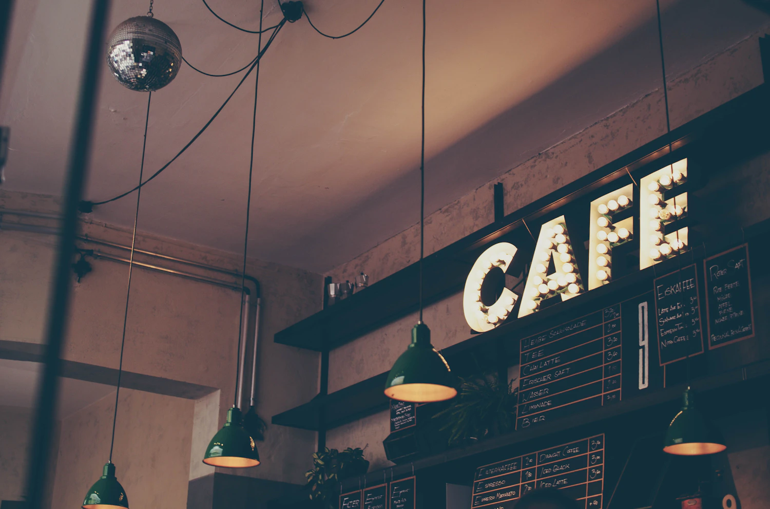 An inviting café interior, illustrating a small-business setting